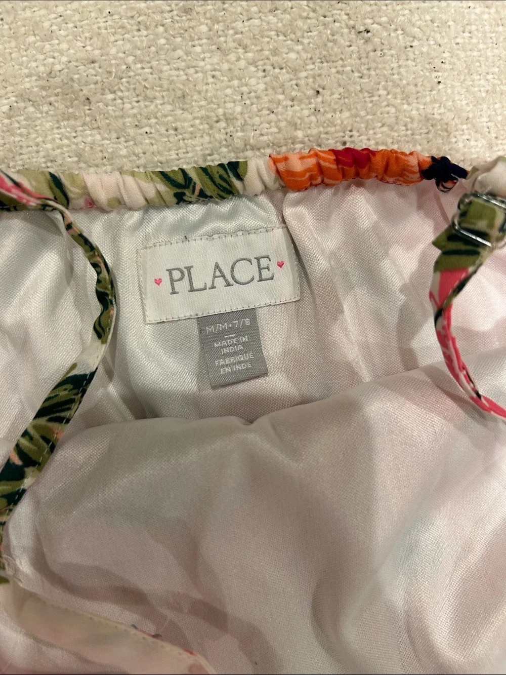 Girls' Floral Pink & Orange Summer Dress